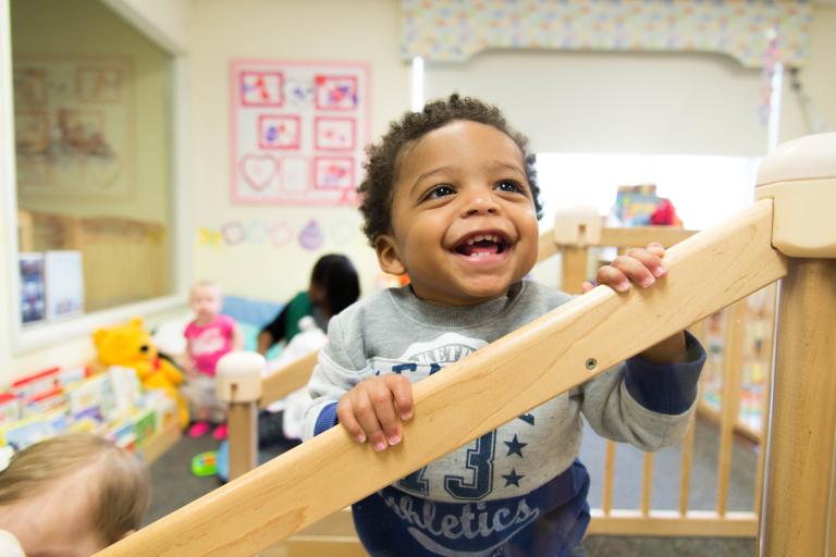 happy child at child care